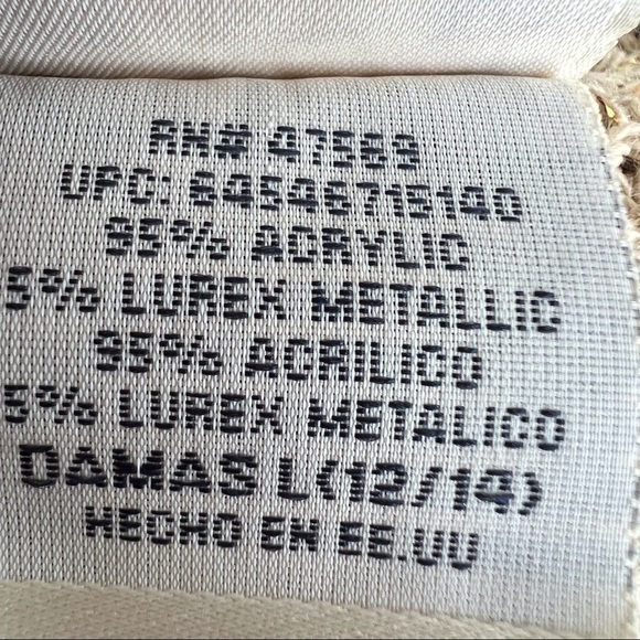 SOLD Vintage beige metallic gold crochet tie front bell sleeve sweater 12 - Picture 11 of 12